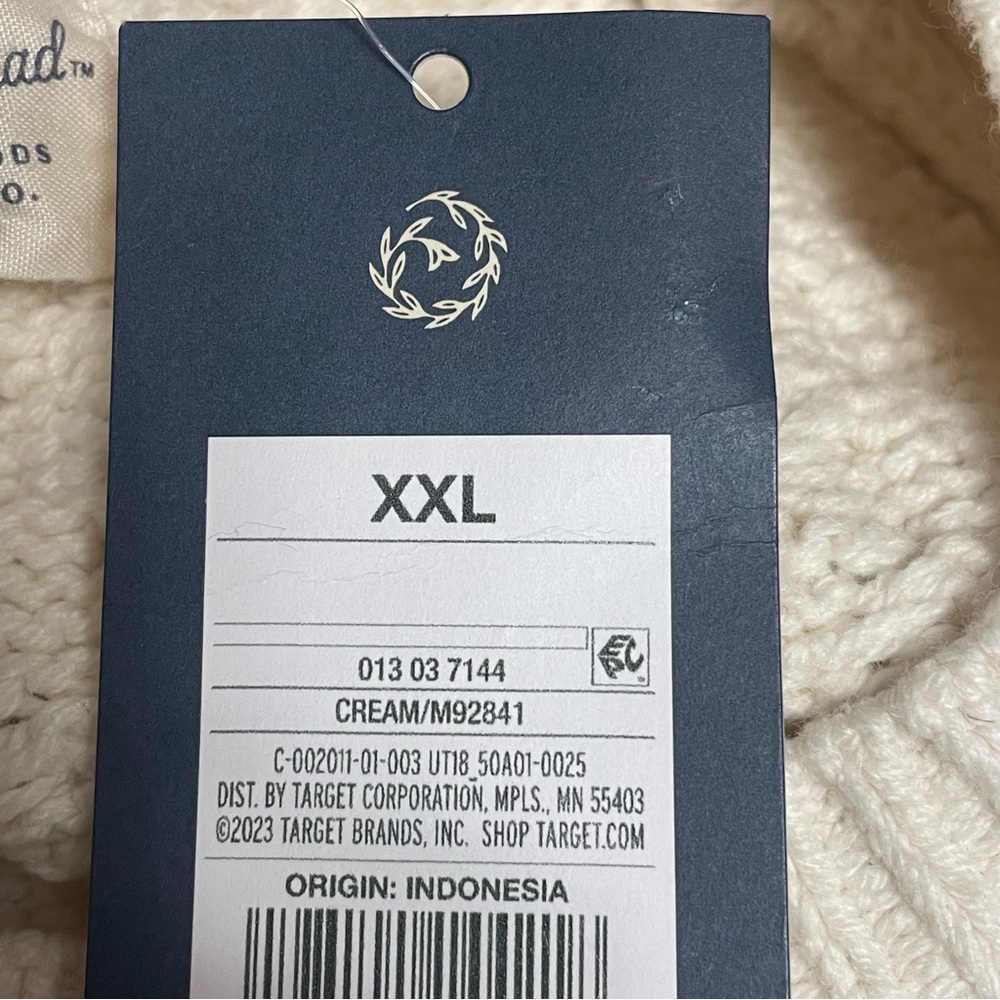 Universal Threads Cozy Cream Cable Knit Crew Sweater XXL - Picture 6 of 6